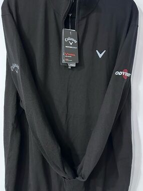 Callaway Black Half-Zip Golf Pullover with Gray Accents